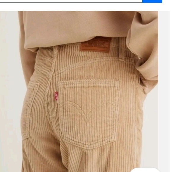 Levi Strauss & Co. Womens Size 26 Straight Ankle Corduroy Wide Wale Pant Khaki - Picture 10 of 12